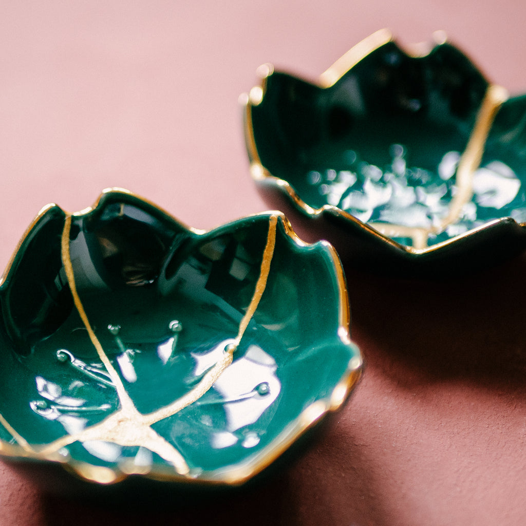 Kintsugi, Kintsugi Bowl Emerald Green, Kintsugi Pottery, Gift for
