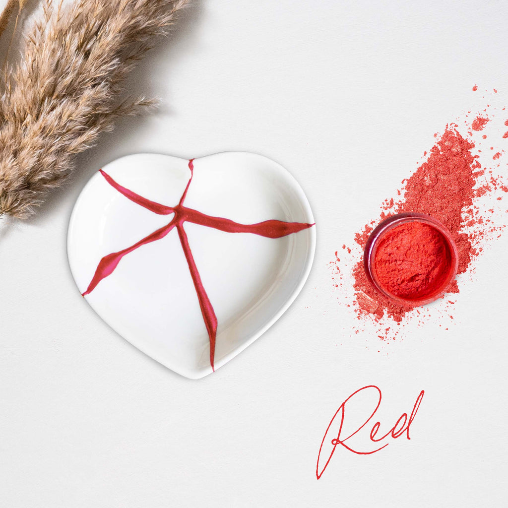 red Kintsugi heart